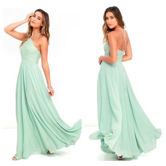 Lulus Dresses & Skirts - Lulu’s Everlasting Enchantment Sage Green Maxi Dress Size Medium